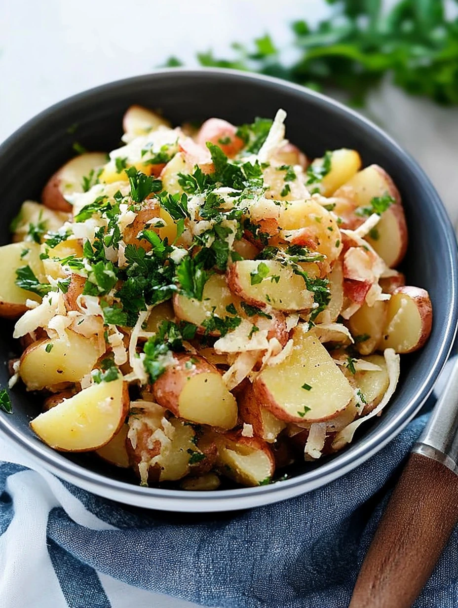 Potatissallad med vinägrett och färska fina örter
