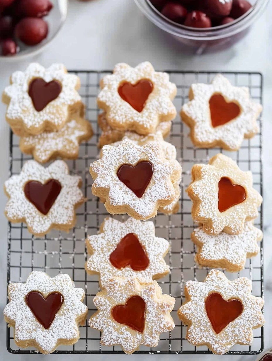 Hjärtformade LINZER julkakor