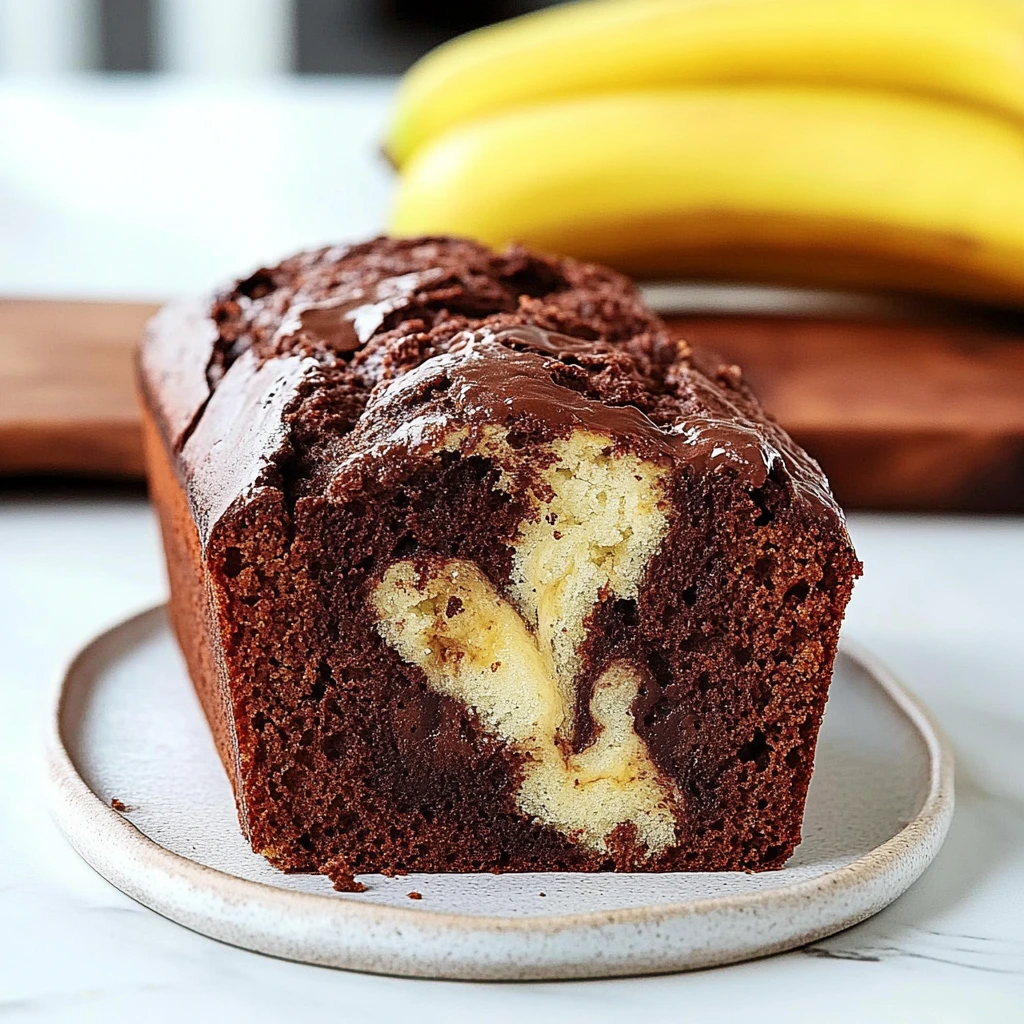 Marmorerat bananbröd med choklad, enkelt recept