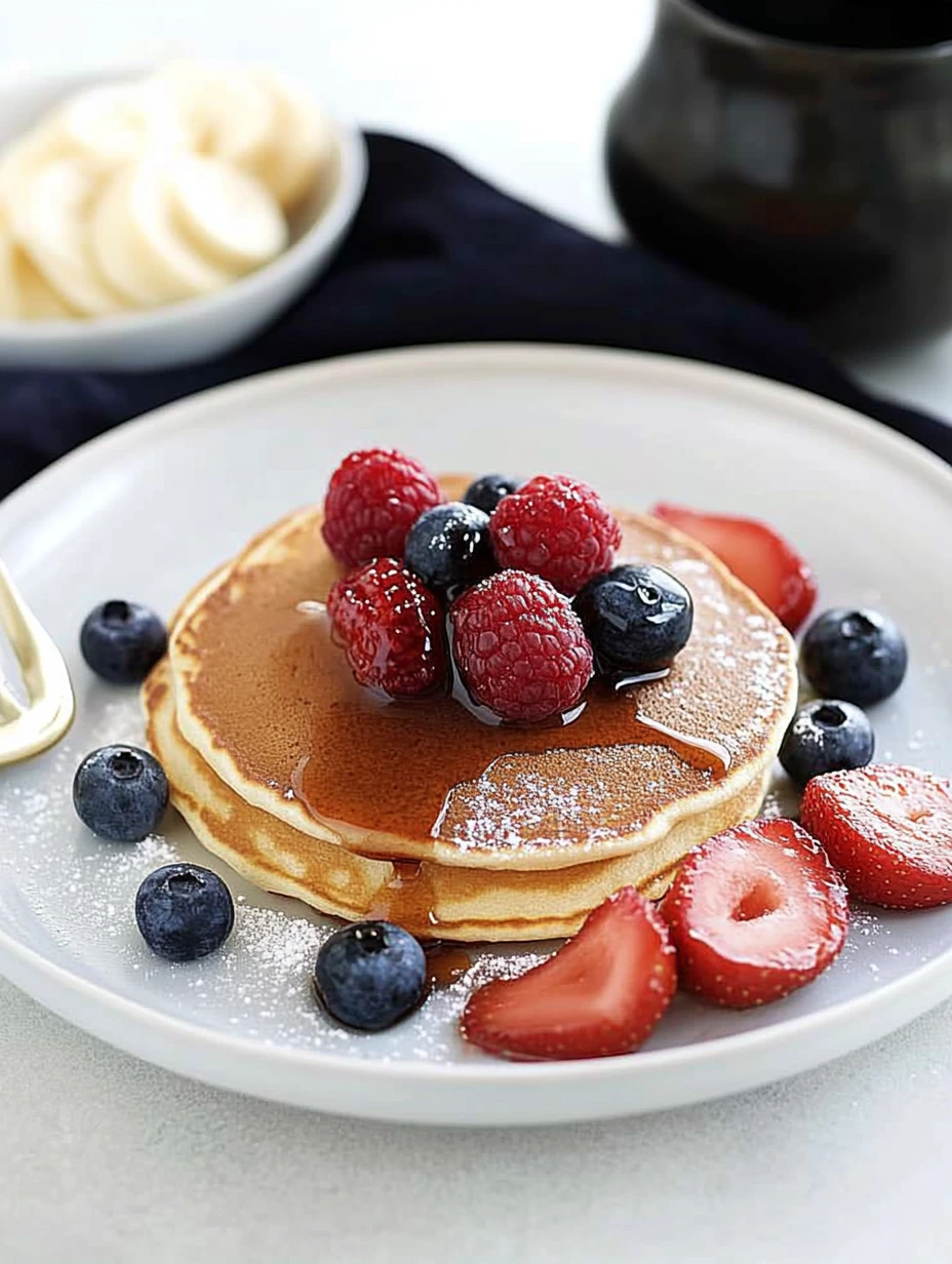 Amerikanska pannkakor med röda bär
