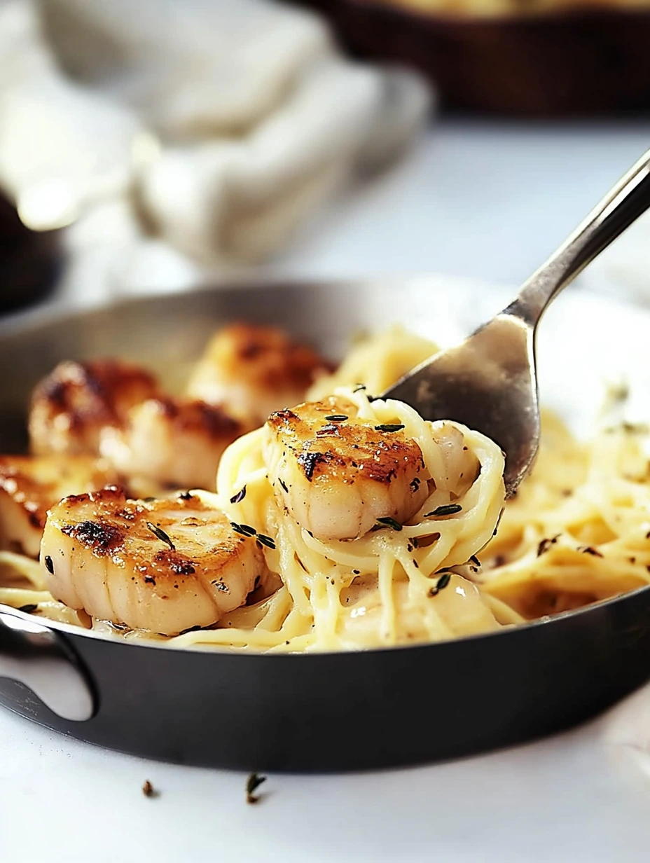 Läckra pilgrimsmusslor med pasta