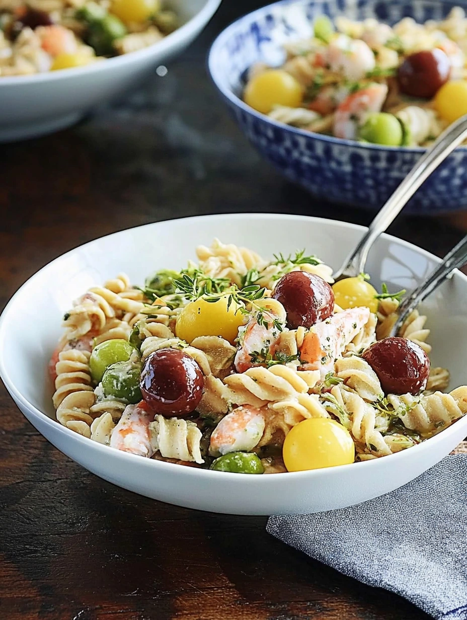 Enkel tonfiskpastasallad med örtdressing