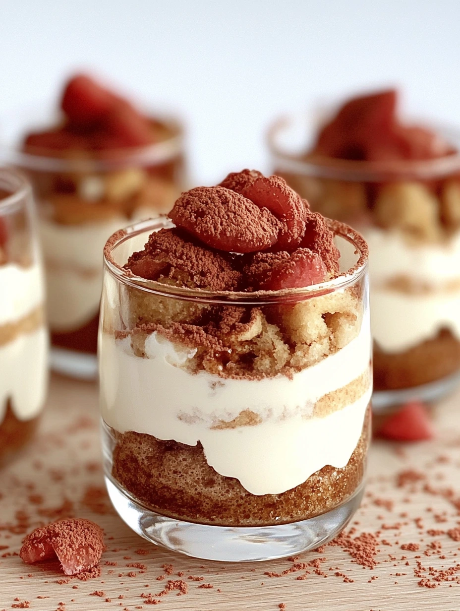 Enkel jordgubb spekuloos tiramisu i glas
