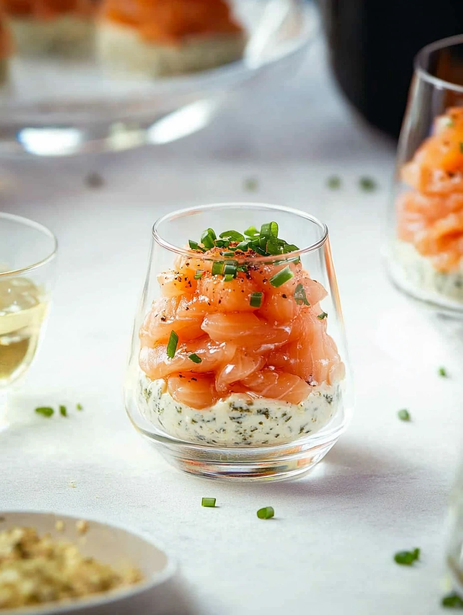 Enkel rökt laxmousse i glas