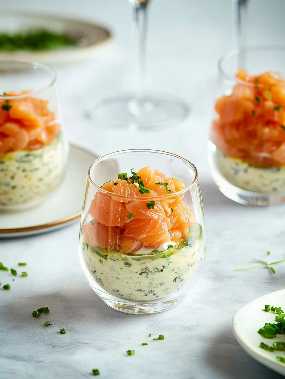 Rökt lax med avokado i glas