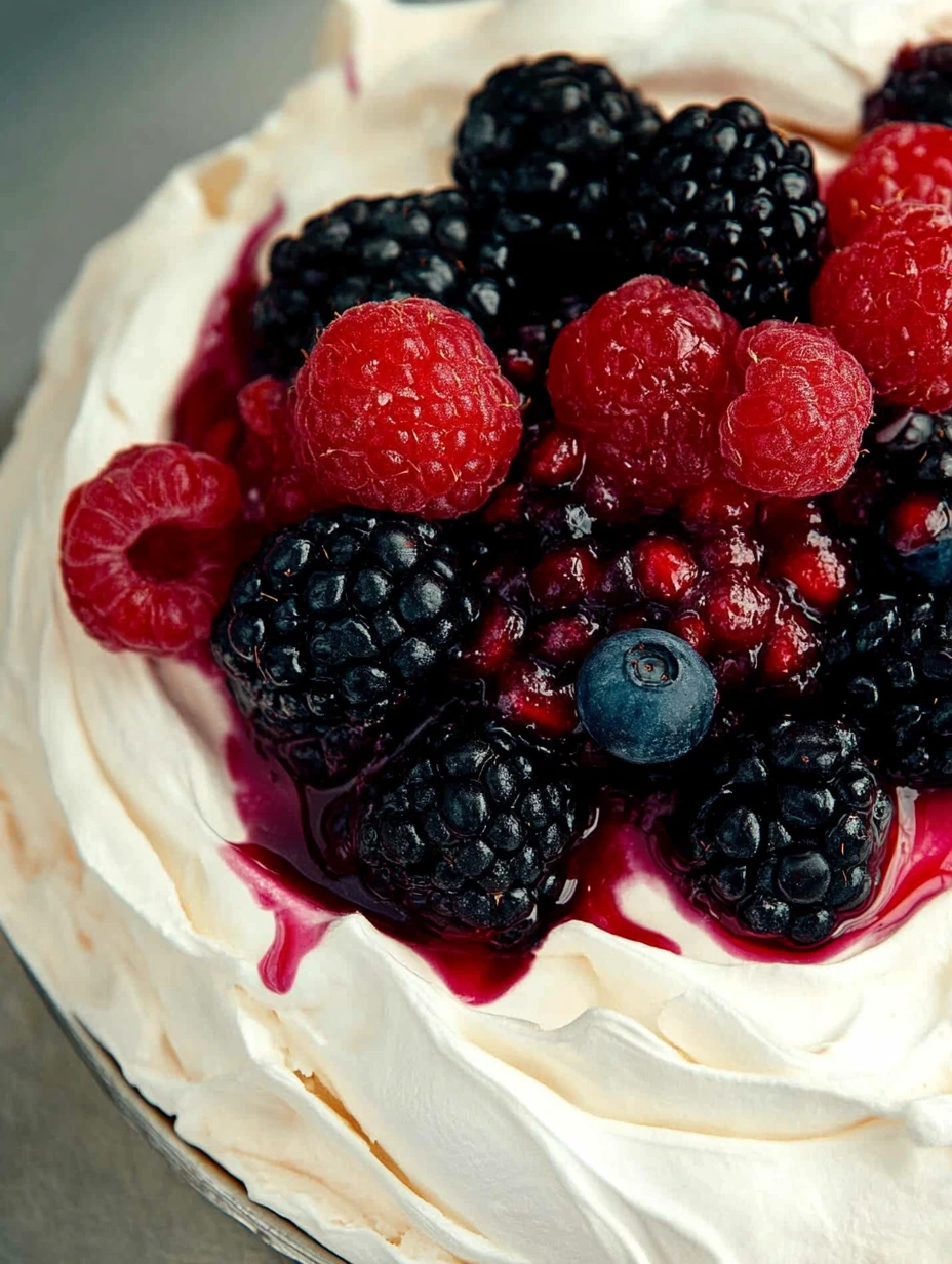 Pavlova med röda bär