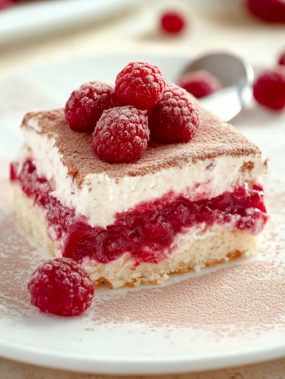 Hallontiramisu med lite choklad
