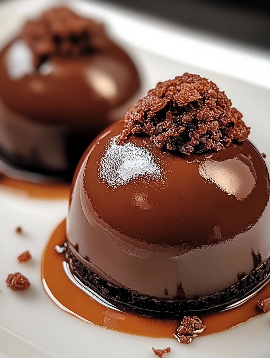 Chokladmousse-kupol dessert