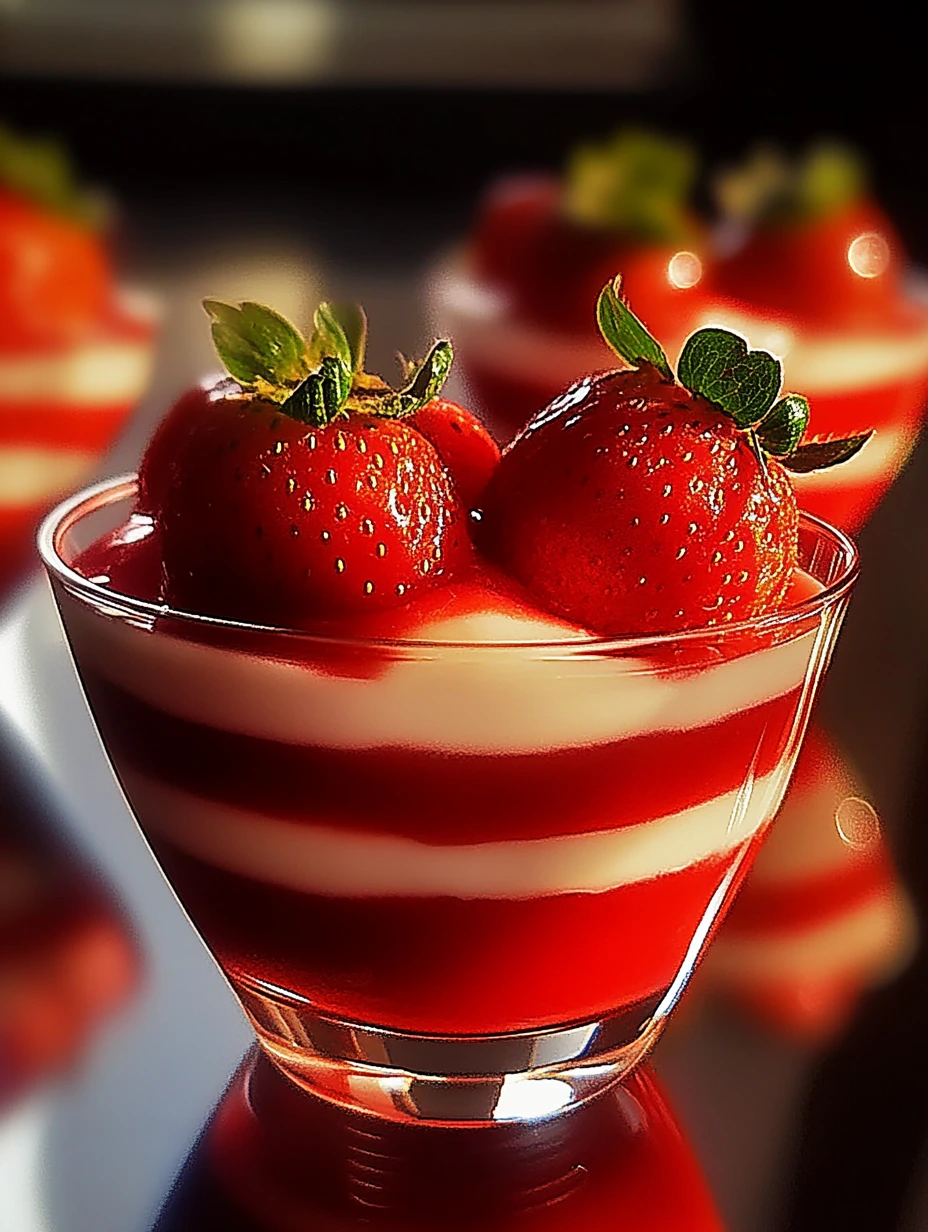 Vackra jordgubbsgeléglas