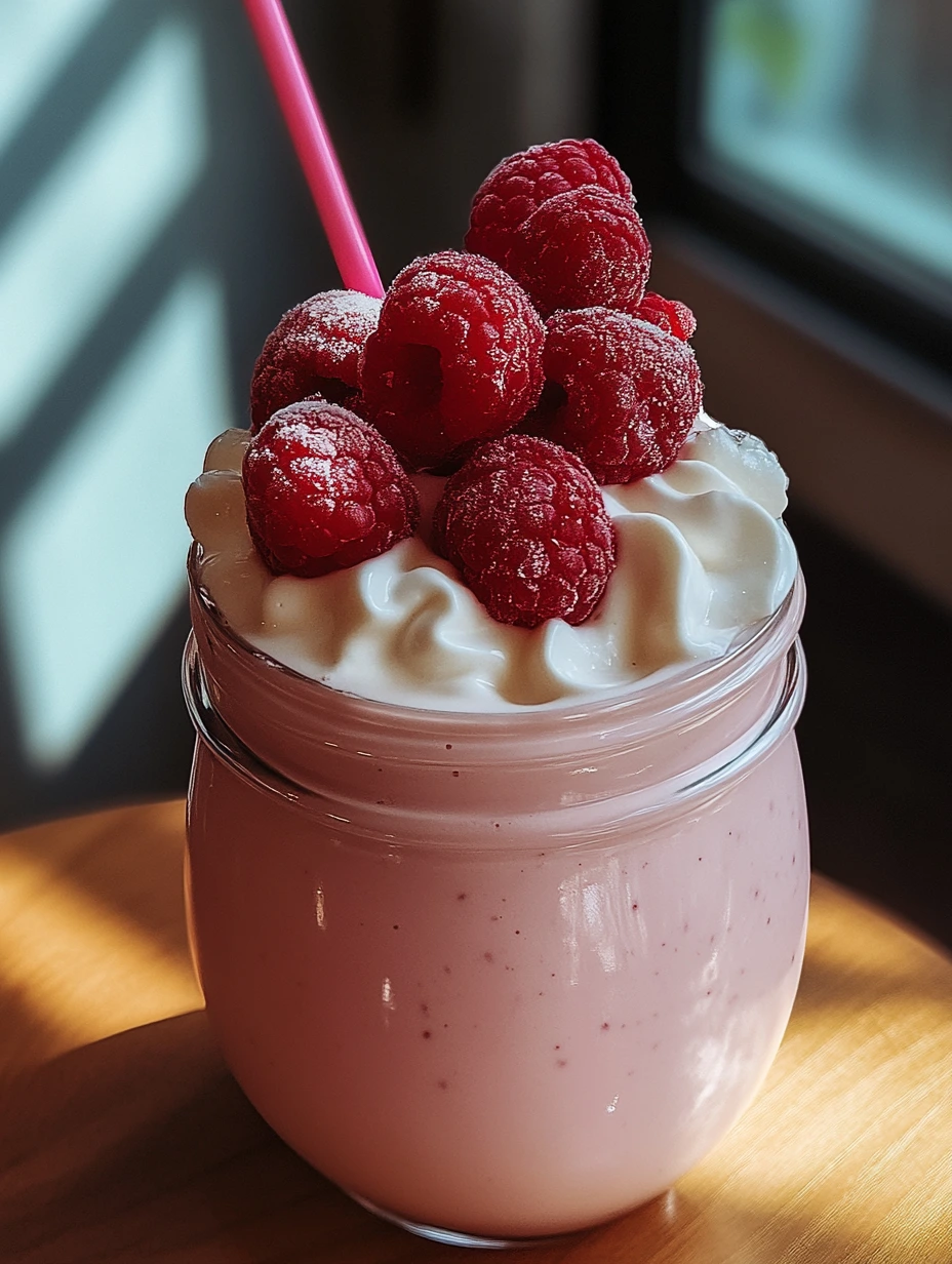 Jordgubbs- och hallonmilkshake