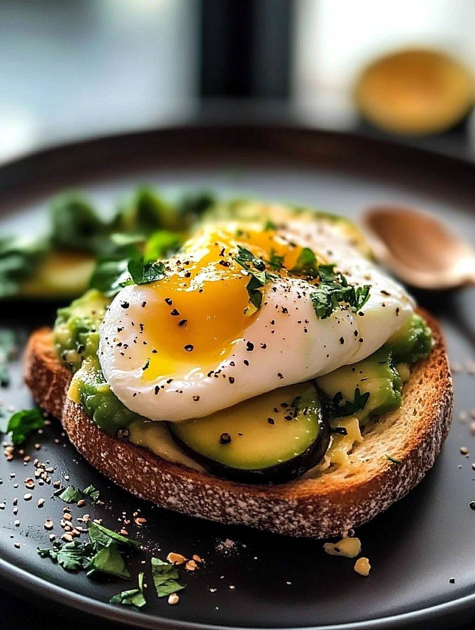Snabb avokadotoast med pocherat ägg