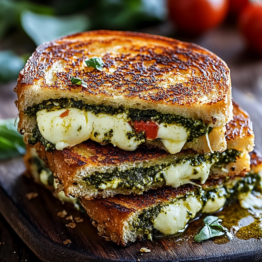 Medelhavsmacka: Smält Mozzarella och Pesto