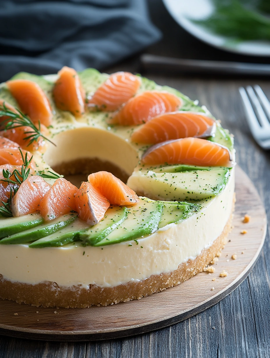 Salt Cheesecake med Avokado och Lax, enkel rätt