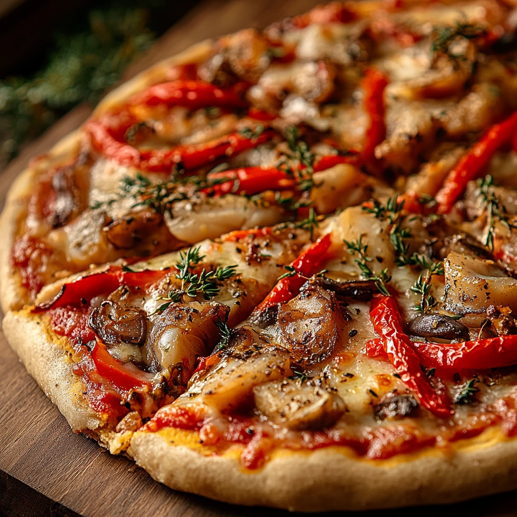 Italiensk pizza med tonfisk och paprika