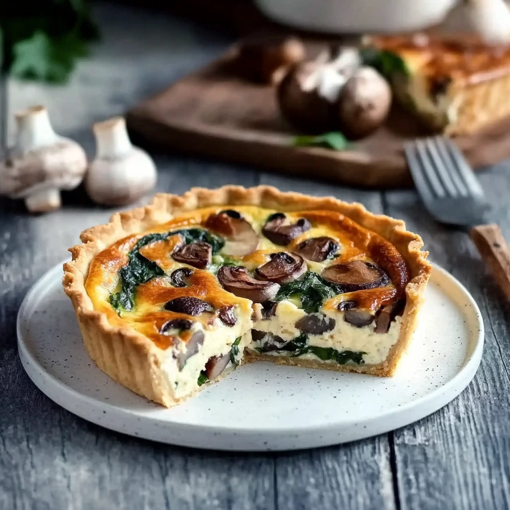 Krämig spenat och svampquiche
