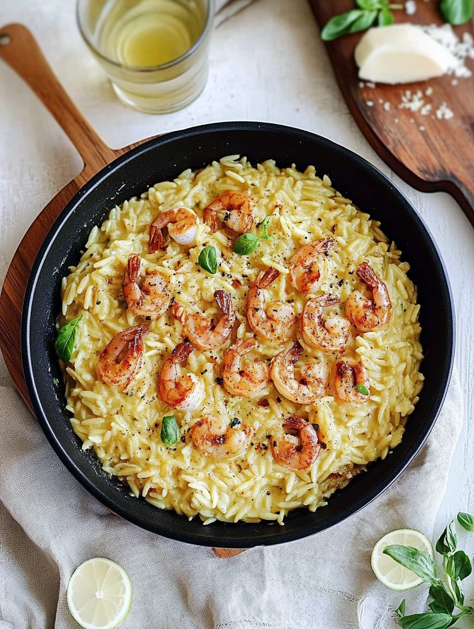 Orzorisotto med räkor, snabb maträtt