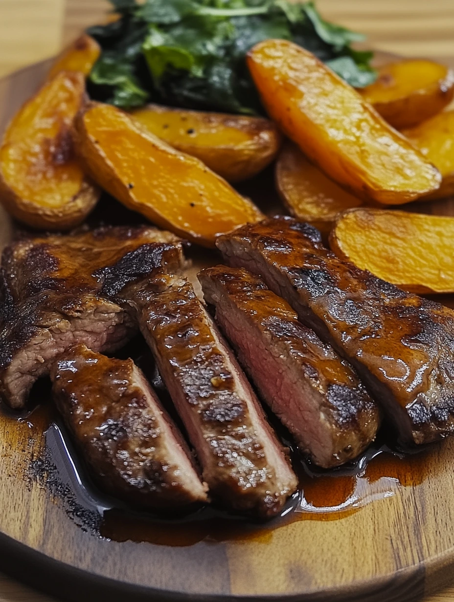 Tallrik med brasilianskt nötkött och sötpotatis