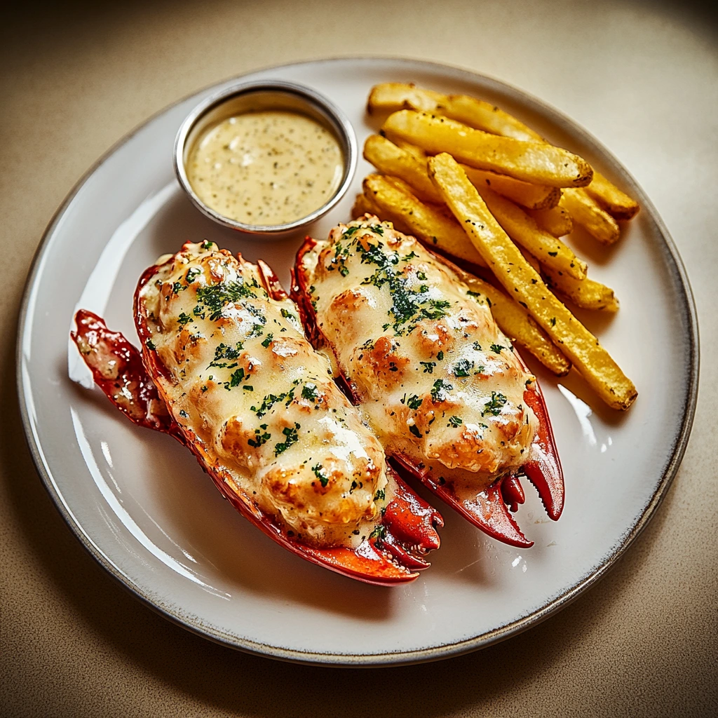 Hummer Thermidor med Pommes Frites