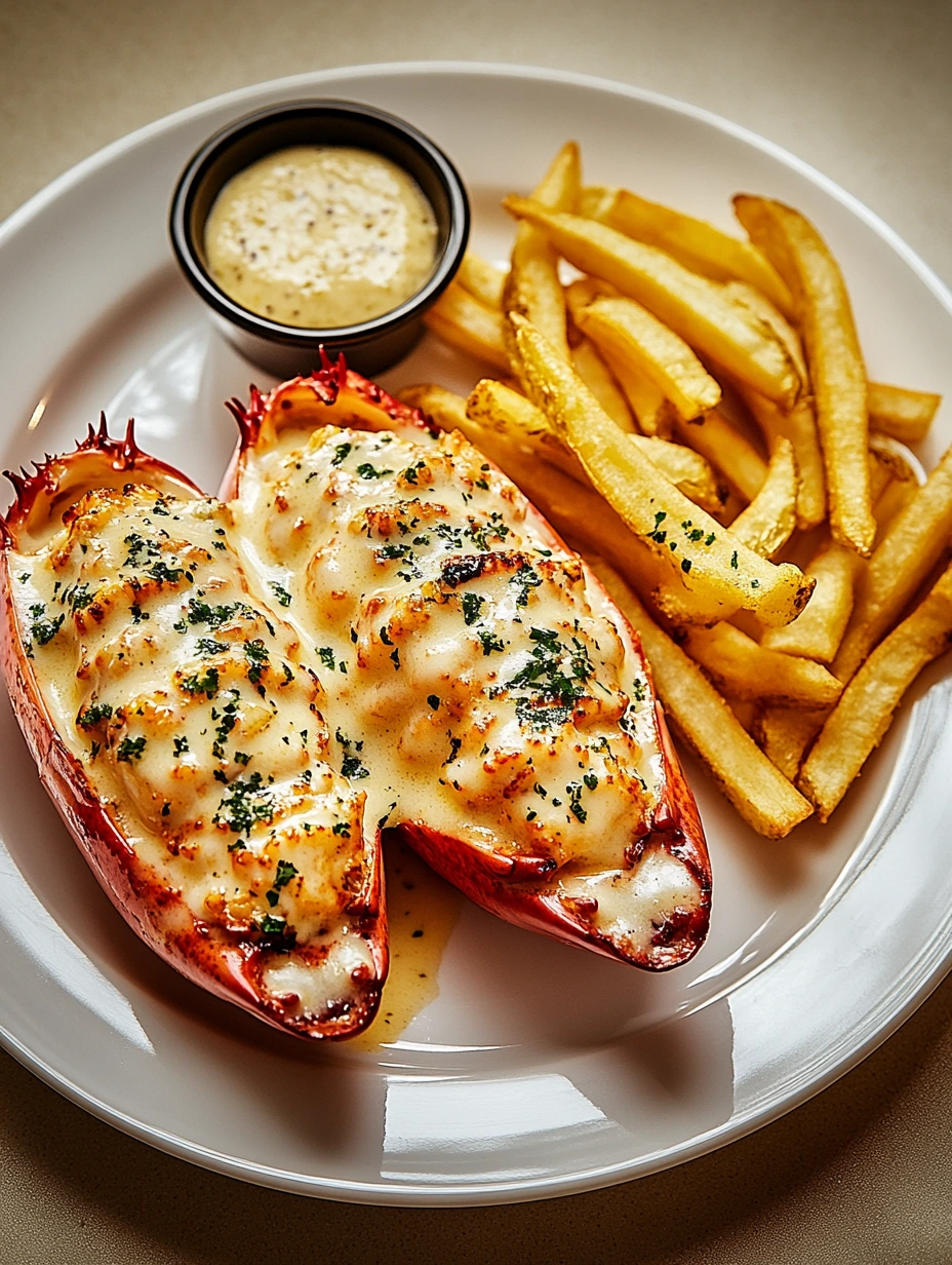 Hummer Thermidor med Pommes Frites, enkel rätt