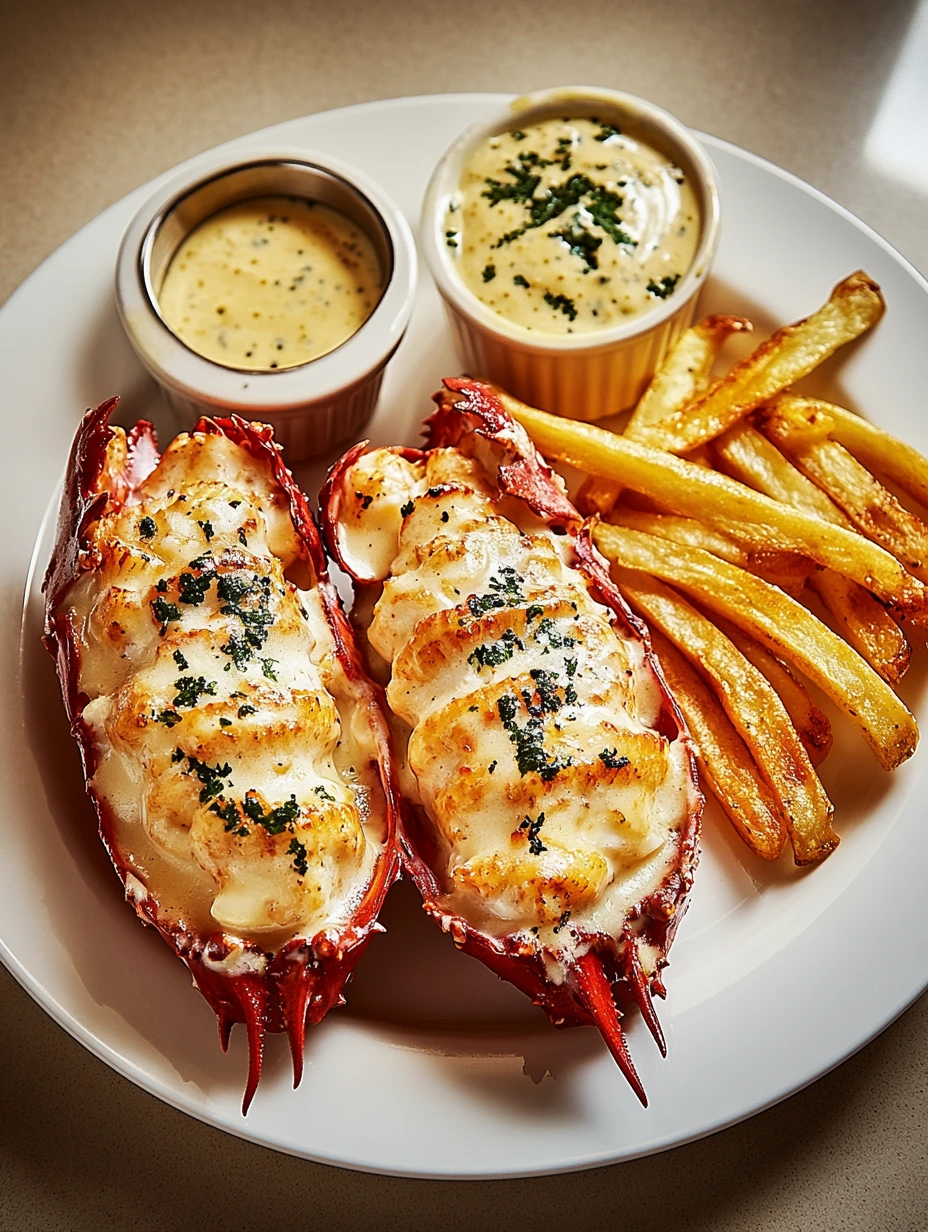 Två Hummer Thermidor med Pommes Frites