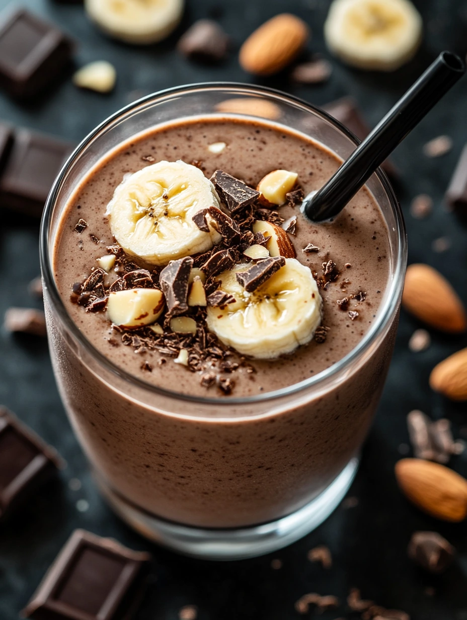 banan choklad och mandel smoothie