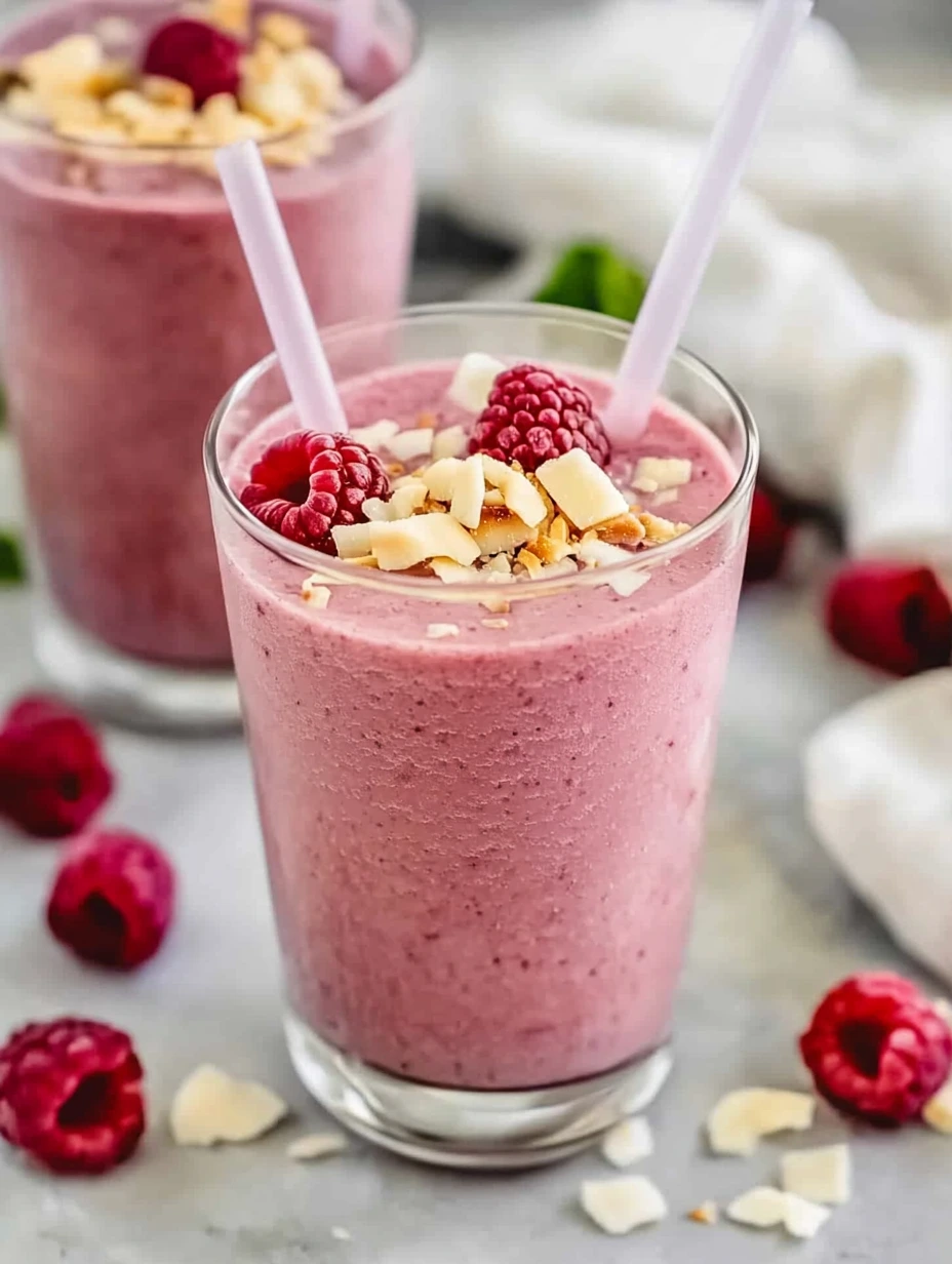Fräsch hallon och kokos smoothie