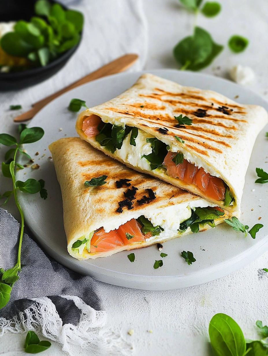 Wrap med lax och getost, enkelt recept