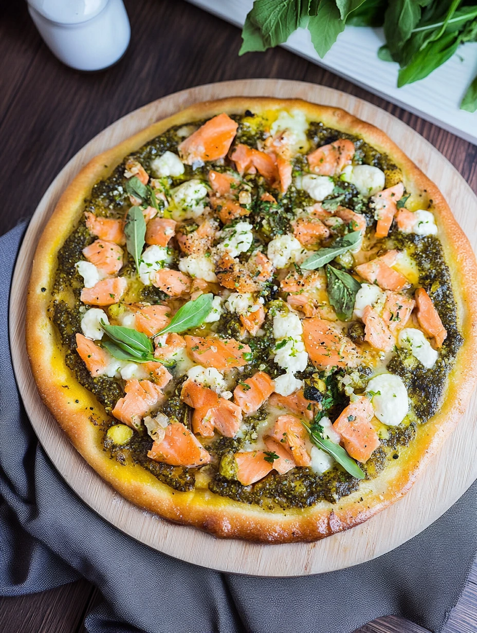 Hemlagad pizza med purjolök och lax