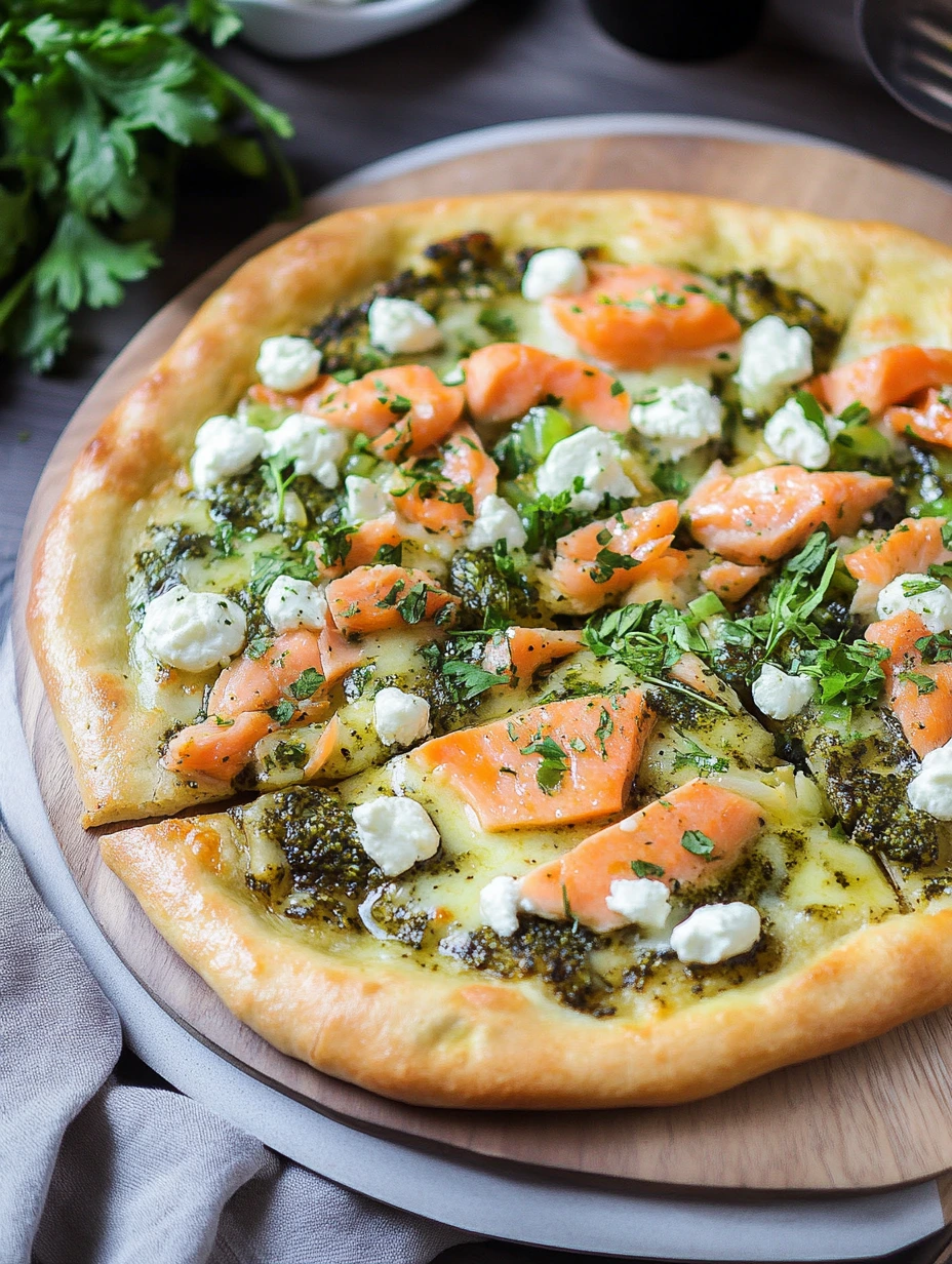 Enkel pizza med purjolök och lax