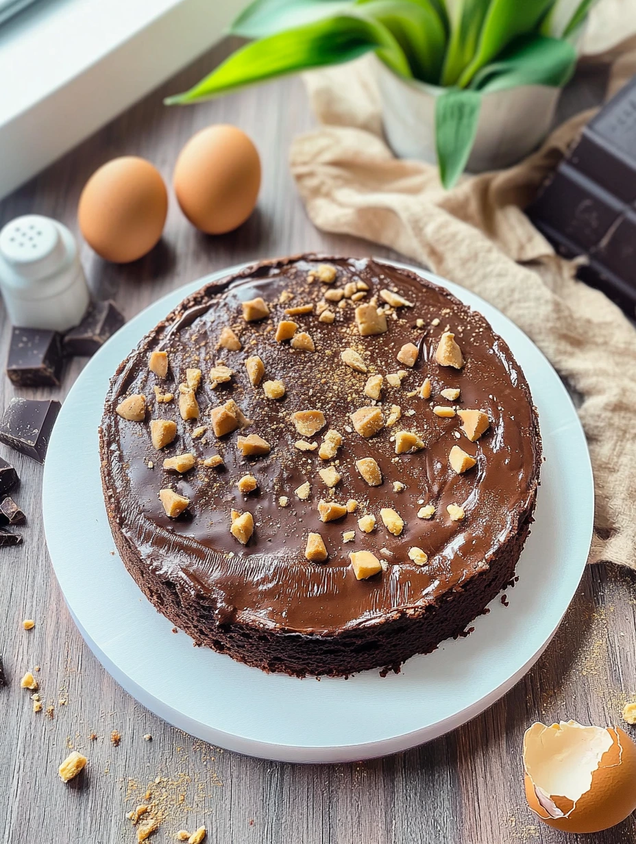 En choklad- och hasselnötskaka
