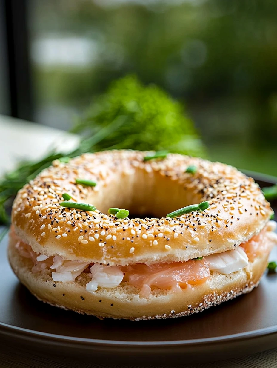 Bagel med lax och vitlöksfärskost