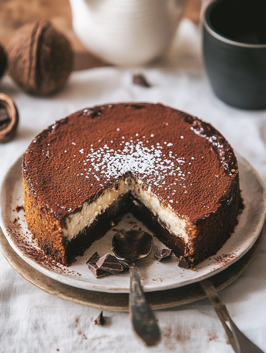 Saftig choklad- och kokoskaka, ljuvlig dessert