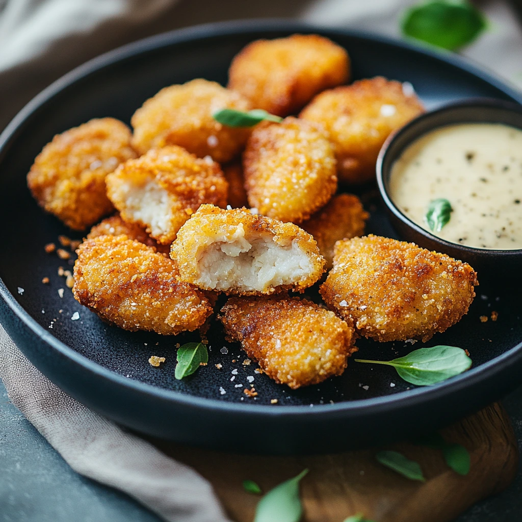 Hemgjorda kycklingnuggets med sås