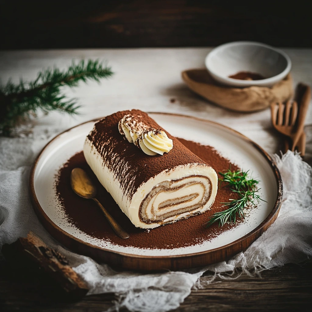 Dessert Rullad tiramisu stock