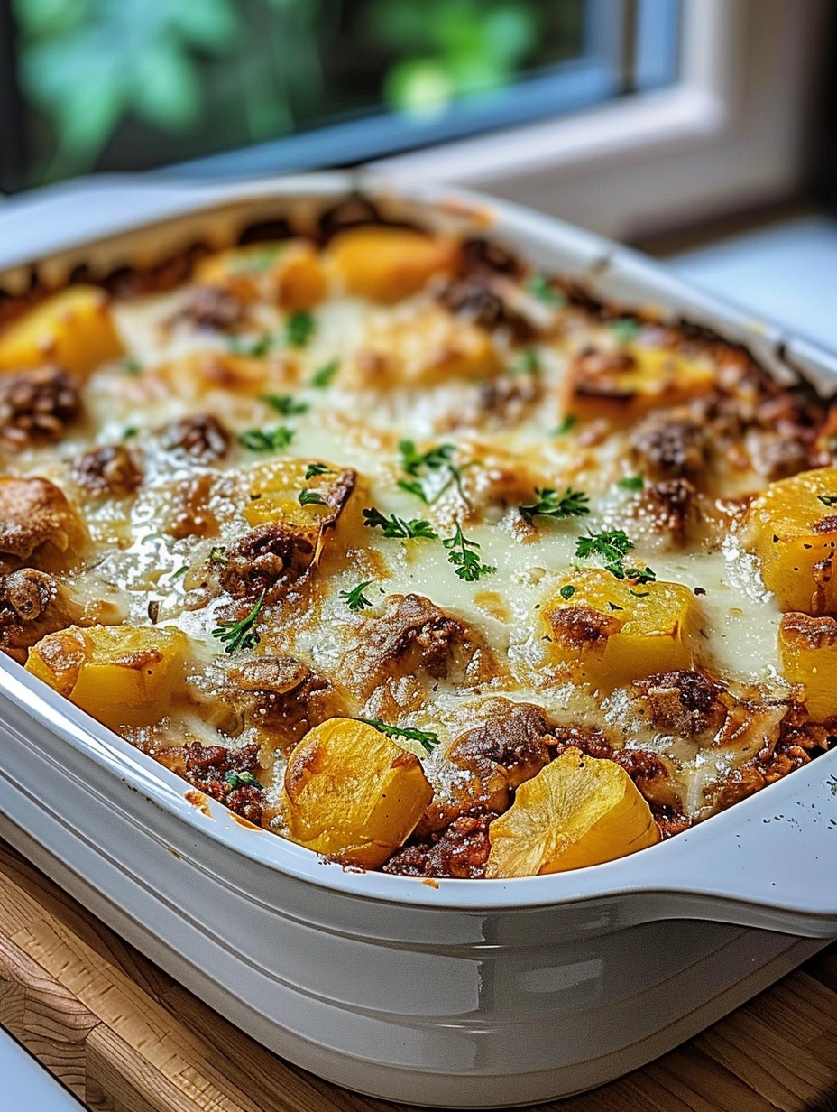 Gratäng med sötpotatis och köttfärs