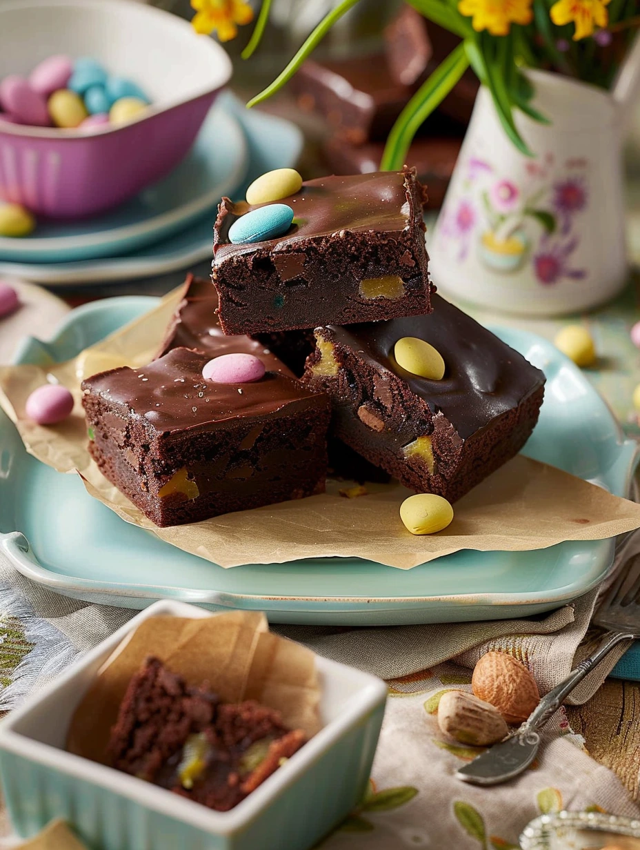Påskbrownies med små ägg