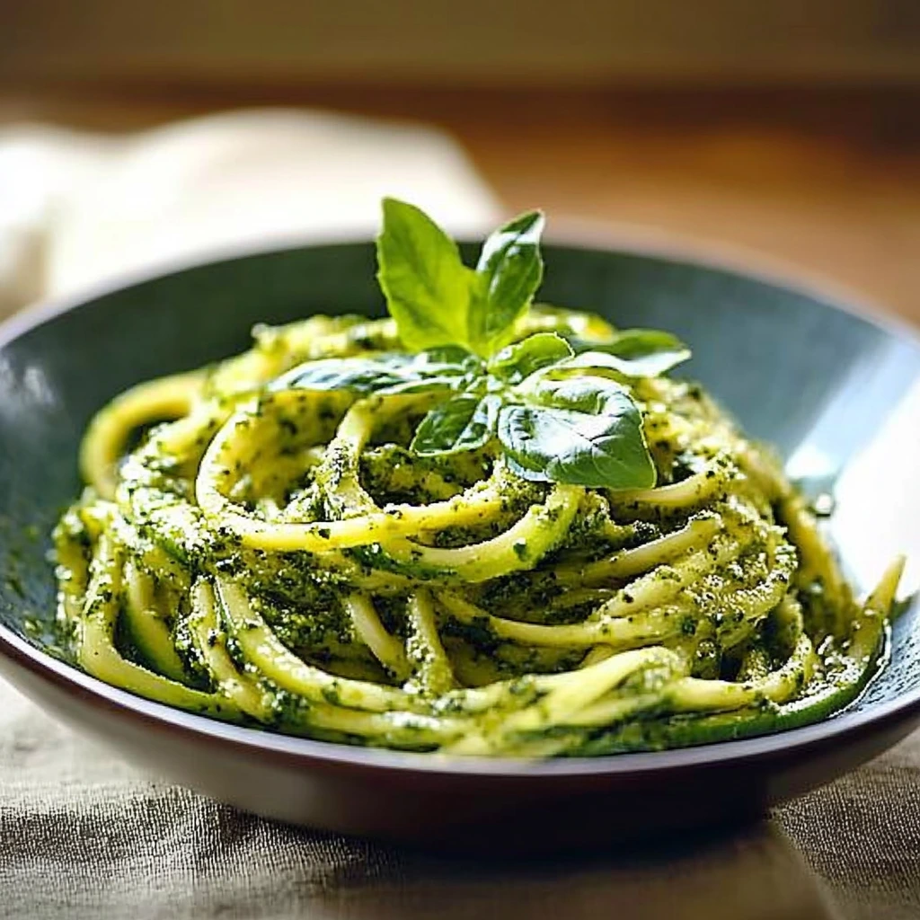 Spagetti pesto zucchini