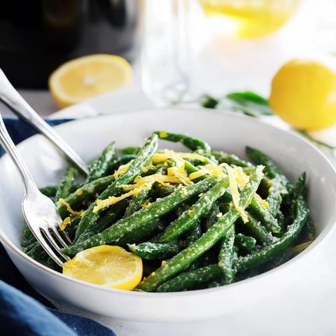 Gröna bönor sallad med citrondressing